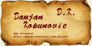 Damjan Kopunović vizit kartica